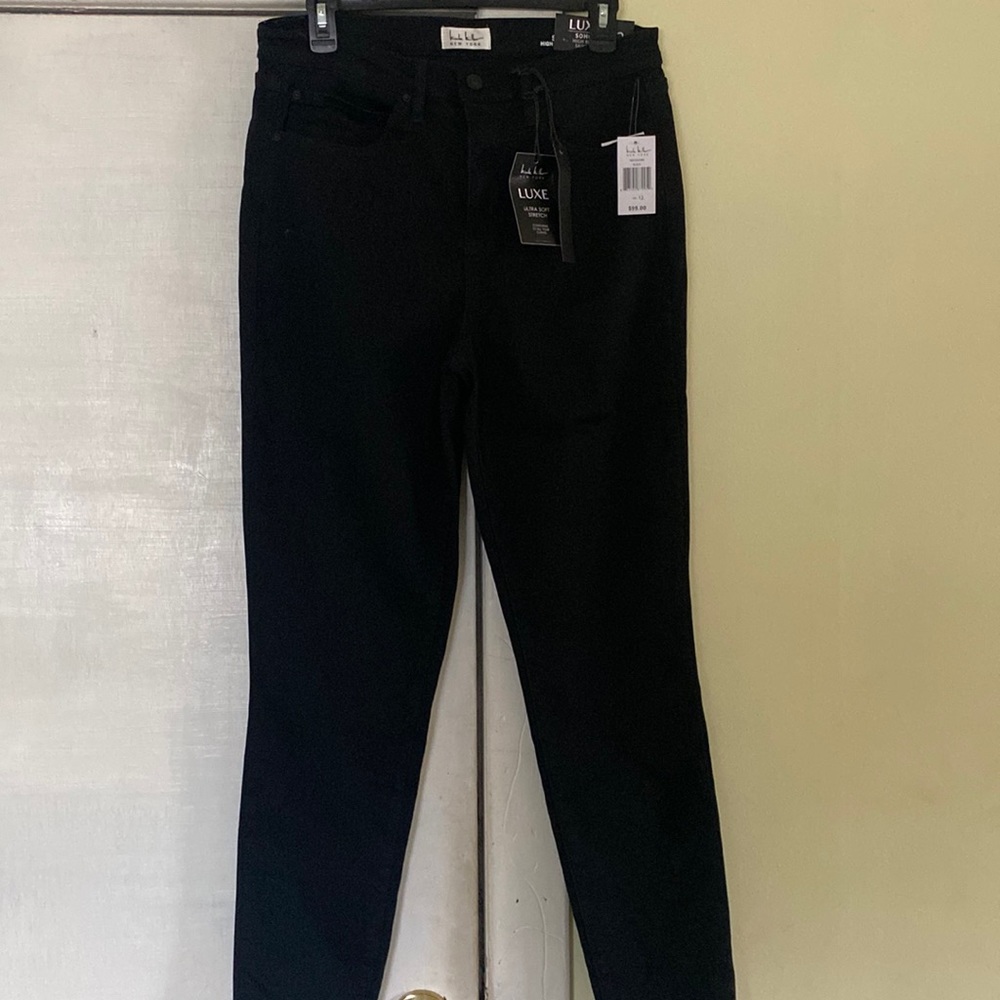 Nicole Miller Luxe Cotton Stretch Blend High Rise Skinny Jeans New With Tags